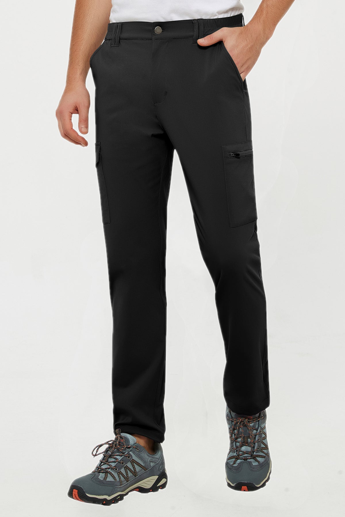 Men's Chino Nylon Work Pants Straight Fit with Pockets
