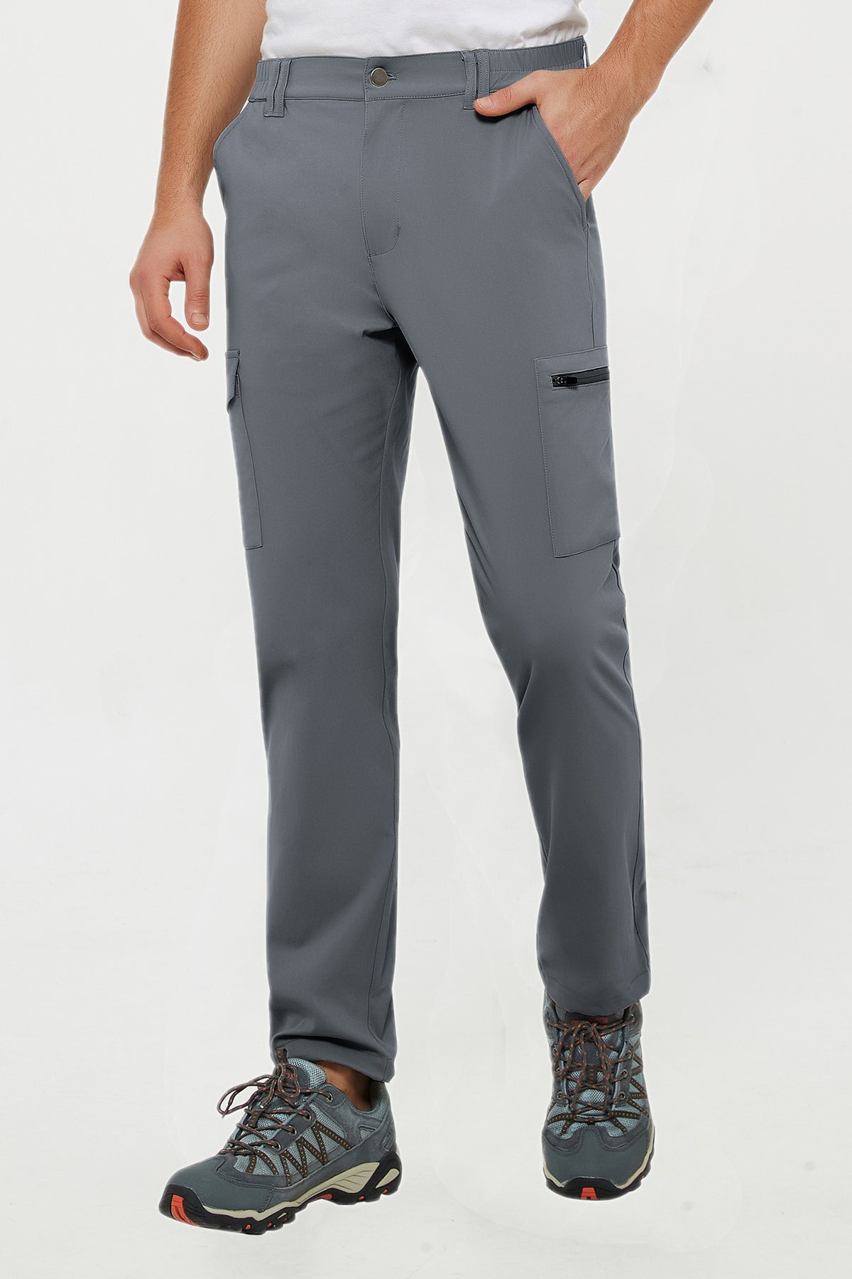 Men's Chino Nylon Work Pants Straight Fit with Pockets