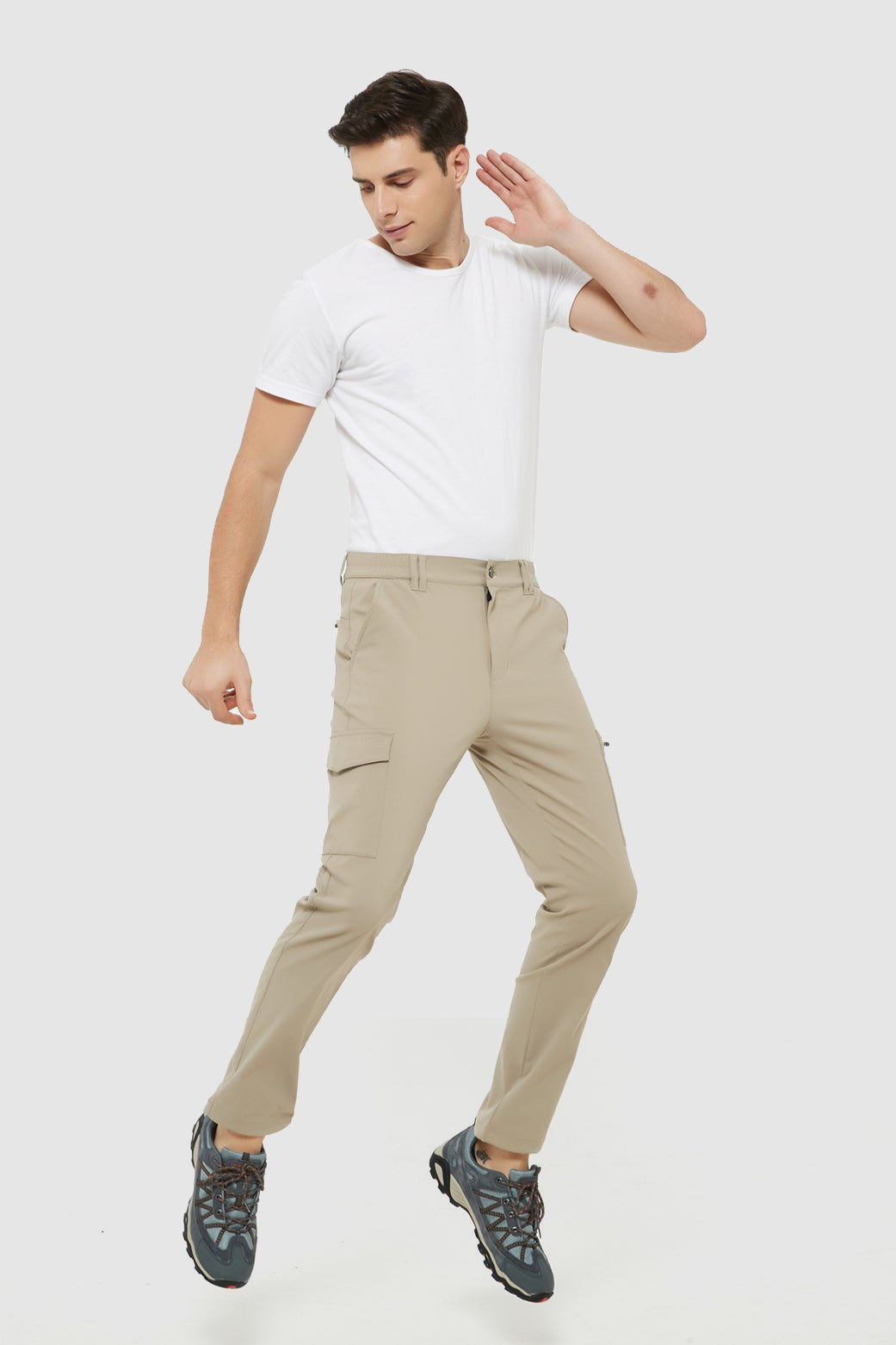 Men's Chino Nylon Work Pants Straight Fit with Pockets