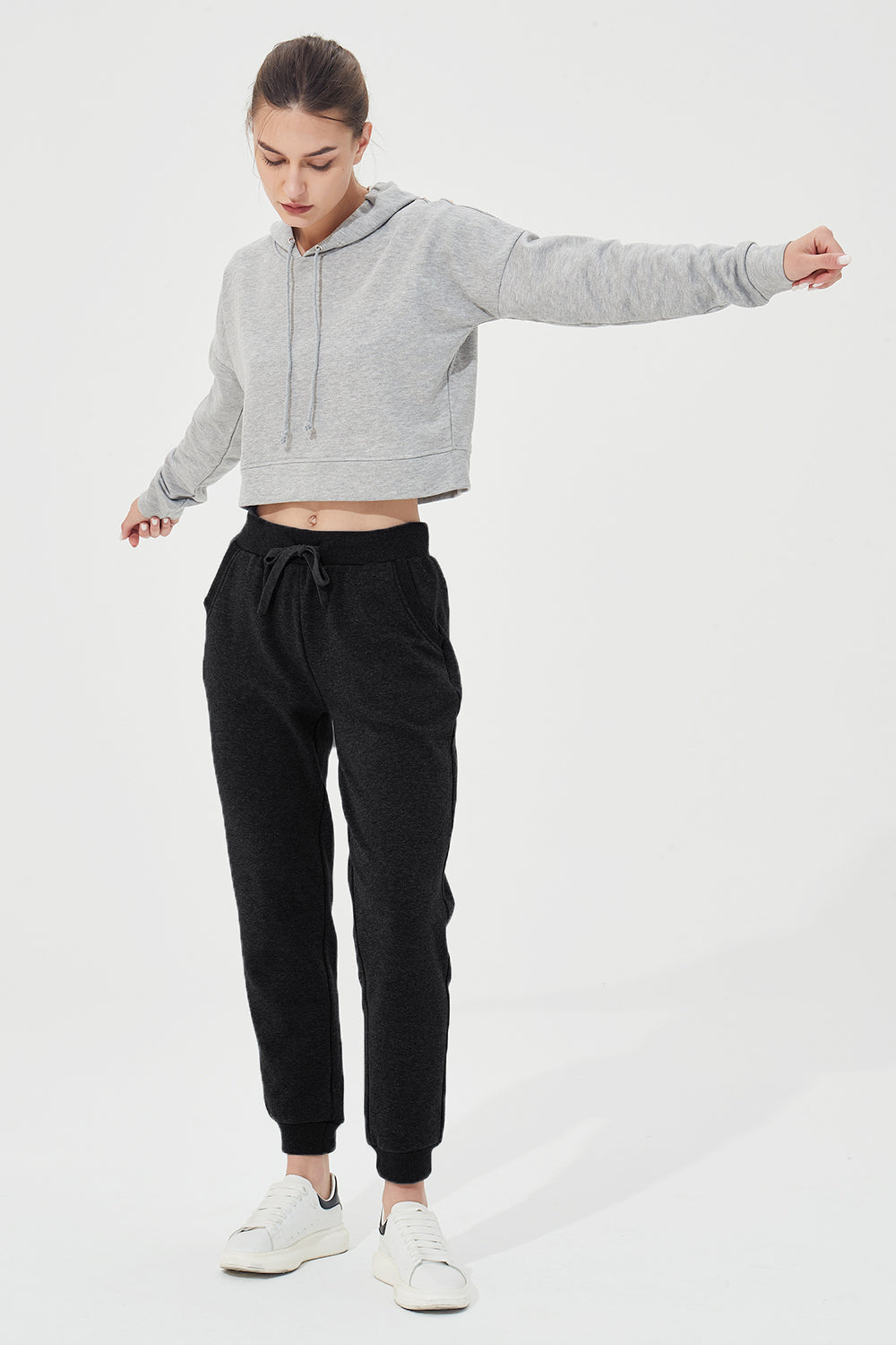 Warm Fleece Stretch Sweatpants with Pockets