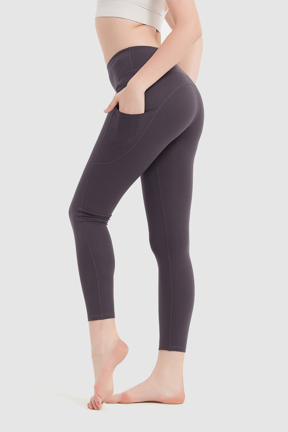 PULI Women's Yoga Pants with Side Pockets