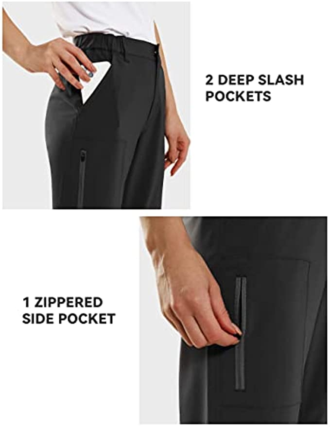 SPECIALMAGIC Knee Length Shorts Women Bermuda Quick Dry Shorts Stretchy Hiking Shorts Golf Lightweight Casual for Summer