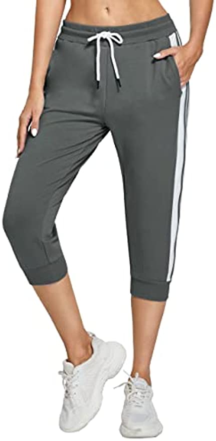 SPECIALMAGIC Capris for Women Capri Sweatpants Capri Joggers Casual Summer Pockets Cropped Pants Elastic Active