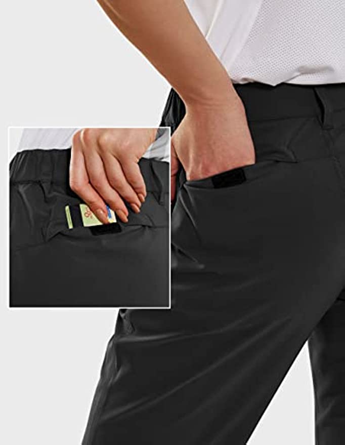 SPECIALMAGIC Knee Length Shorts Women Bermuda Quick Dry Shorts Stretchy Hiking Shorts Golf Lightweight Casual for Summer