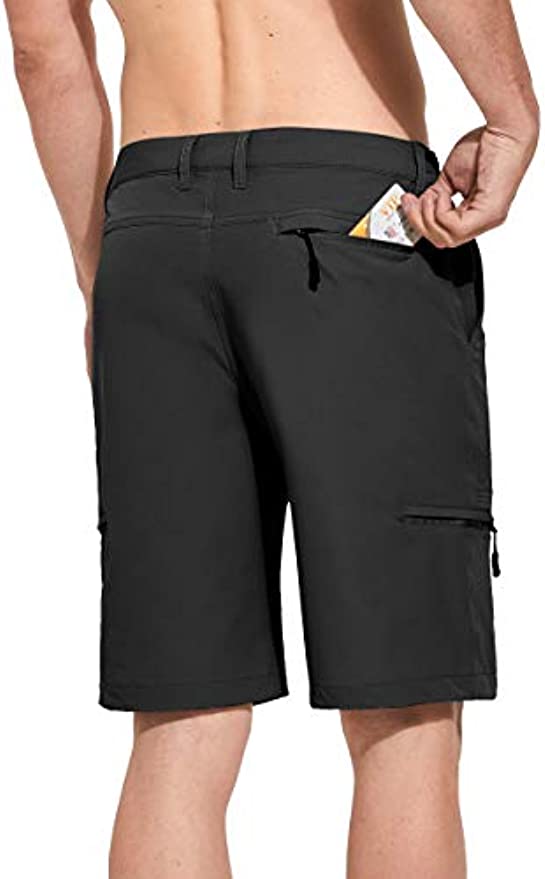 SPECIALMAGIC Men's Hiking Cargo Shorts Quick Dry UPF 50+ Lightweight Camping Water Resistant Shorts with Zipper Pockets