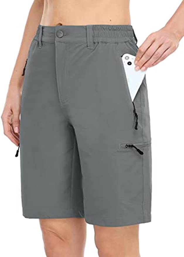 SPECIALMAGIC Women's Hiking Cargo Shorts Lightweight Quick Dry Water Resistant Golf Camping Travel with Pockets
