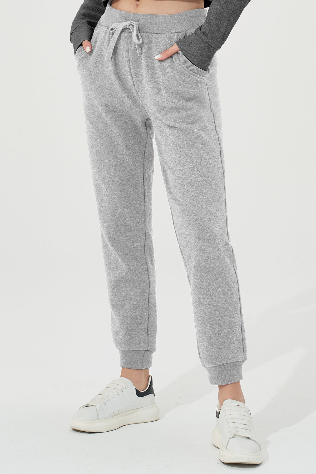 Warm Fleece Stretch Sweatpants with Pockets