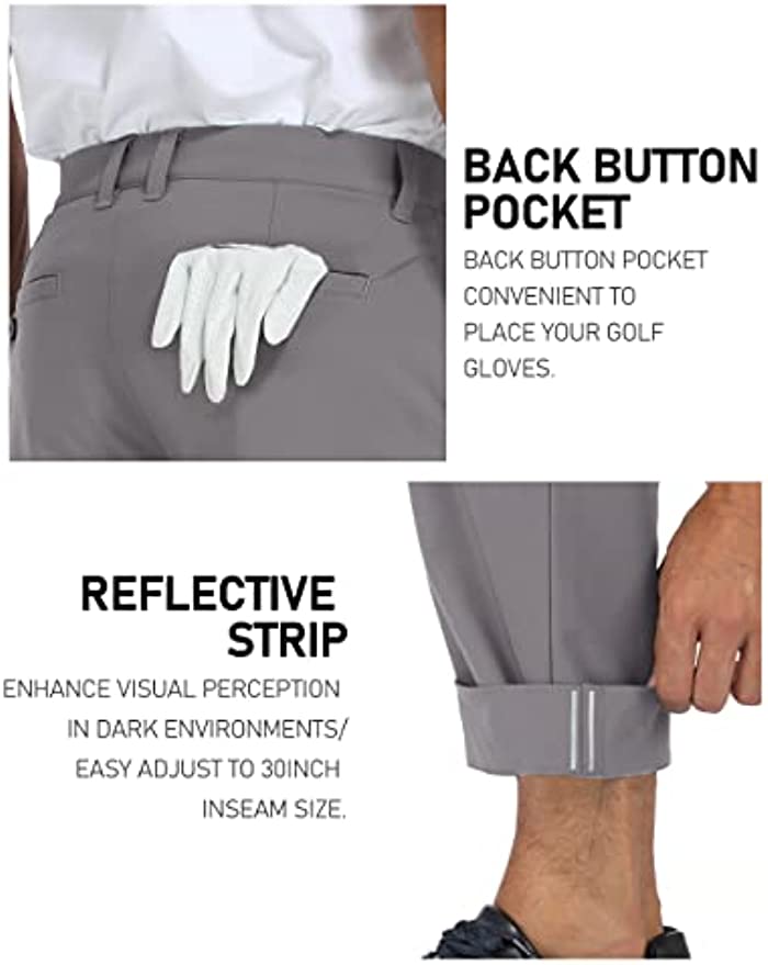SPECIALMAGIC Stretch Golf Pants Men Slim Fit Dress Waterproof Business Casual Quick Drying Work Pants with Pockets