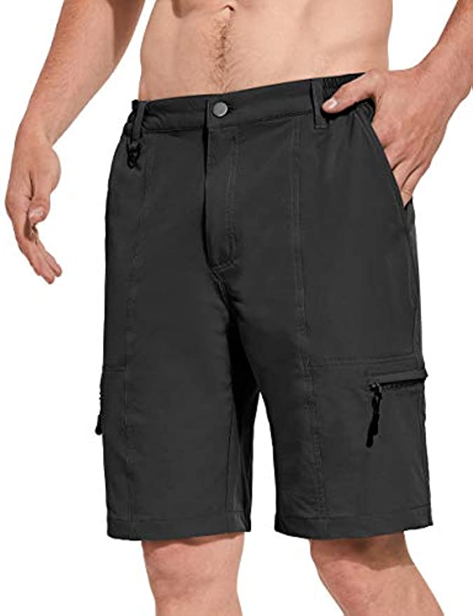 SPECIALMAGIC Men's Hiking Cargo Shorts Quick Dry UPF 50+ Lightweight Camping Water Resistant Shorts with Zipper Pockets
