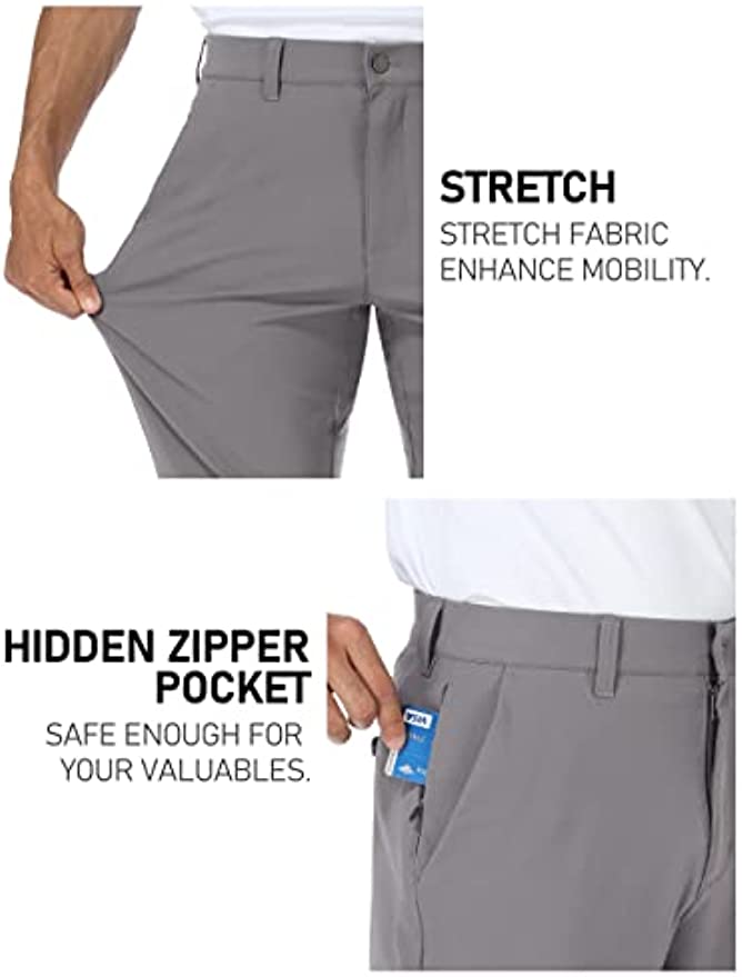 SPECIALMAGIC Stretch Golf Pants Men Slim Fit Dress Waterproof Business Casual Quick Drying Work Pants with Pockets