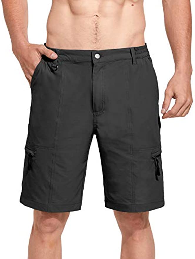 SPECIALMAGIC Men's Hiking Cargo Shorts Quick Dry UPF 50+ Lightweight Camping Water Resistant Shorts with Zipper Pockets