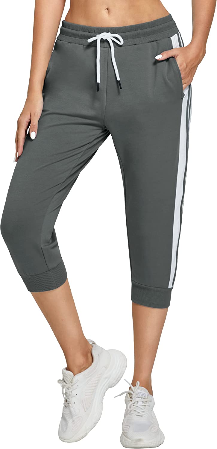 SPECIALMAGIC Capris for Women Capri Sweatpants Capri Joggers Casual Summer Pockets Cropped Pants Elastic Active