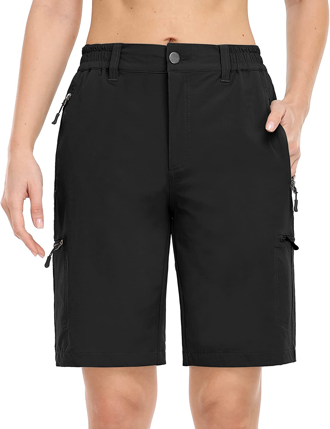 SPECIALMAGIC Women's Hiking Cargo Shorts Lightweight Quick Dry Water Resistant Golf Camping Travel with Pockets