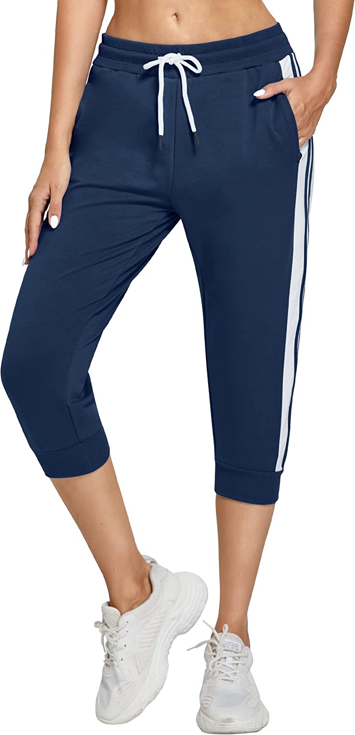 SPECIALMAGIC Capris for Women Capri Sweatpants Capri Joggers Casual Summer Pockets Cropped Pants Elastic Active