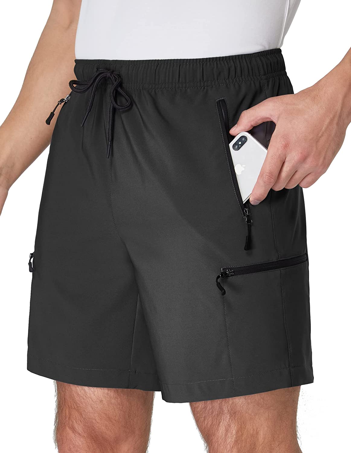 SPECIALMAGIC Men's Hiking Cargo Shorts Quick Dry UPF 50+ Lightweight Camping Water Resistant Shorts with Zipper Pockets