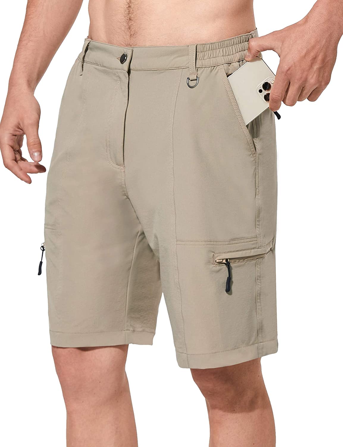 Men's Hiking Cargo Shorts Quick Dry with Zipper Pockets
