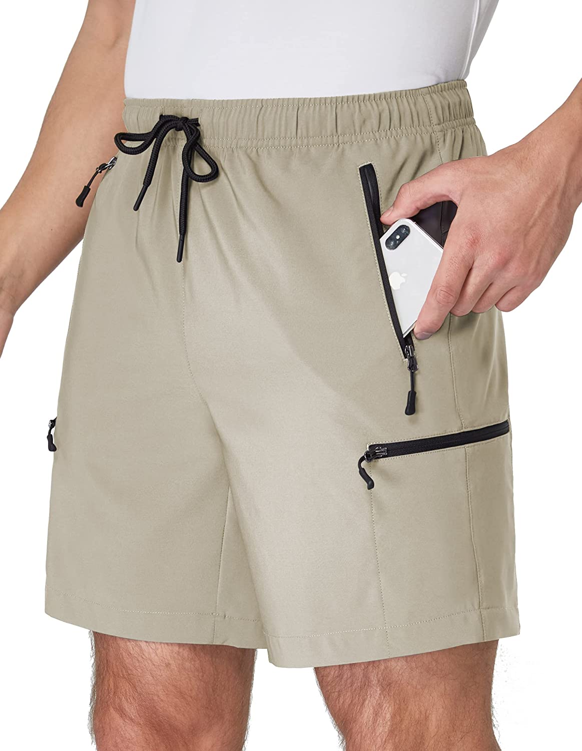 SPECIALMAGIC Men's Hiking Cargo Shorts Quick Dry UPF 50+ Lightweight Camping Water Resistant Shorts with Zipper Pockets