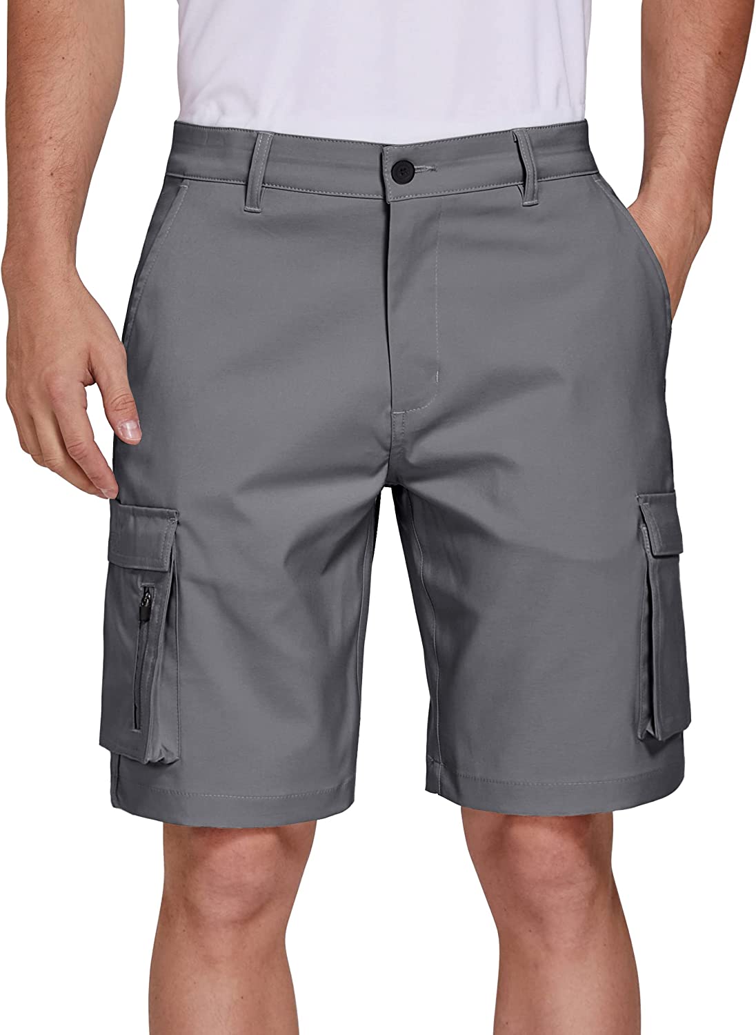 SPECIALMAGIC Mens Hiking Cargo Hybrid Shorts Golf Stretch Lightweight Quick Dry with Pockets