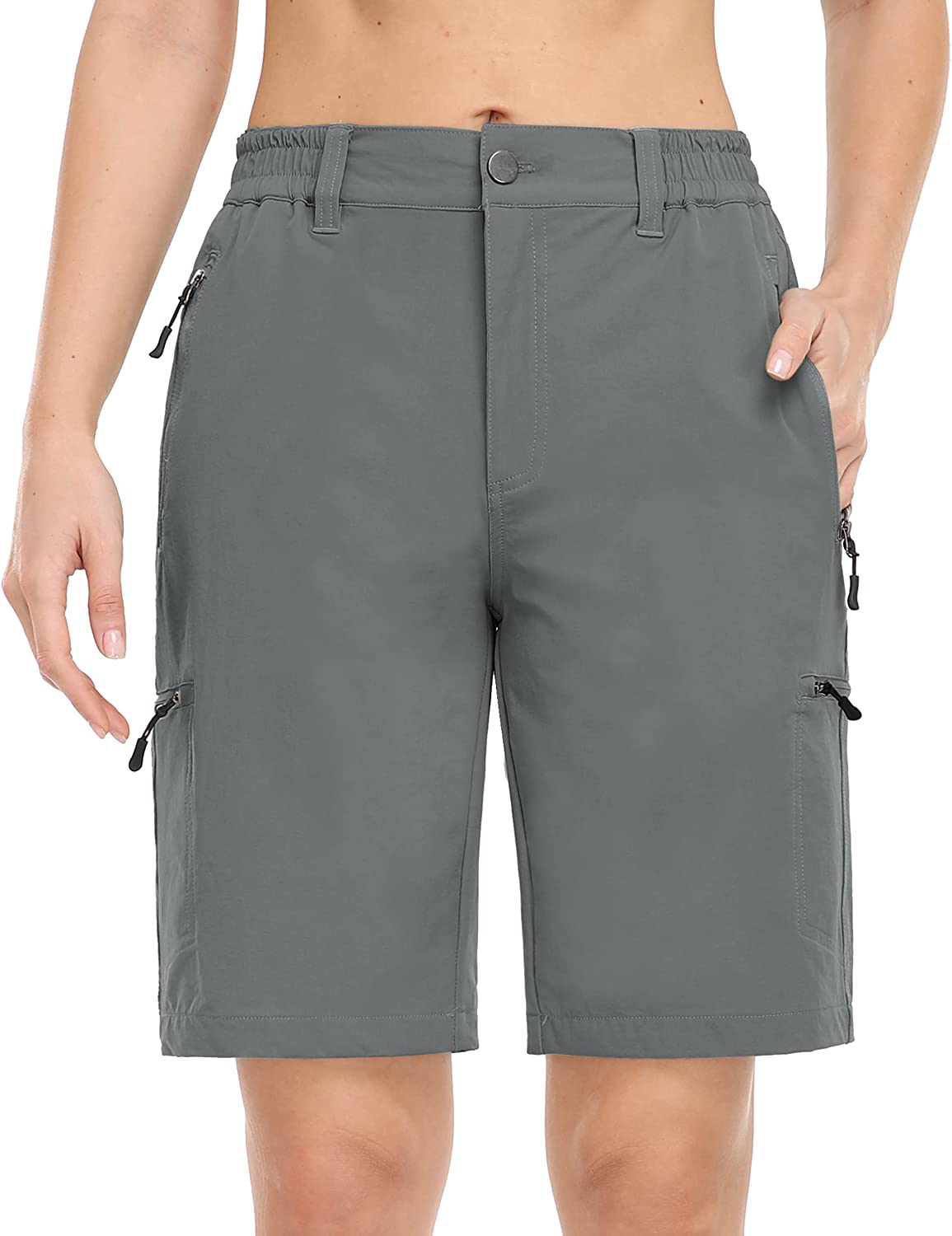 SPECIALMAGIC Women's Hiking Cargo Shorts Lightweight Quick Dry Water Resistant Golf Camping Travel with Pockets