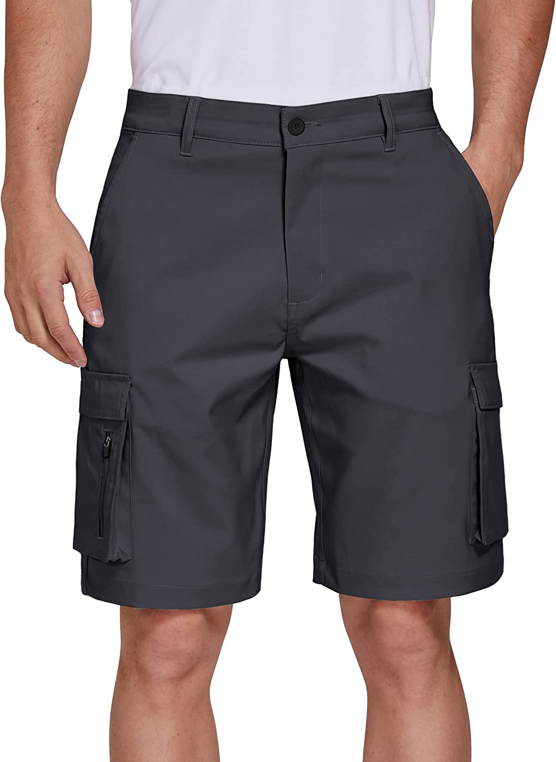 SPECIALMAGIC Mens Hiking Cargo Hybrid Shorts Golf Stretch Lightweight Quick Dry with Pockets