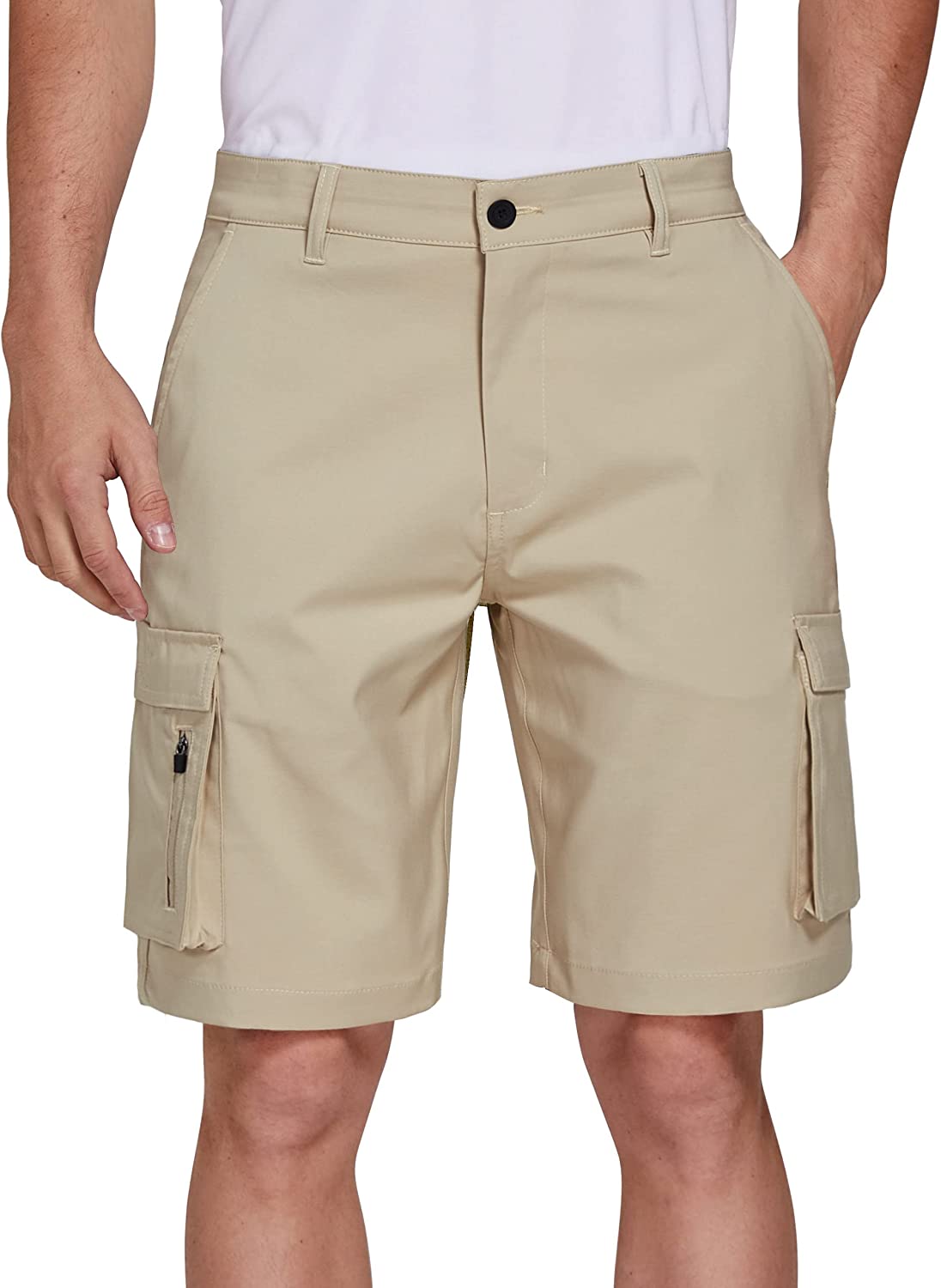 SPECIALMAGIC Mens Hiking Cargo Hybrid Shorts Golf Stretch Lightweight Quick Dry with Pockets