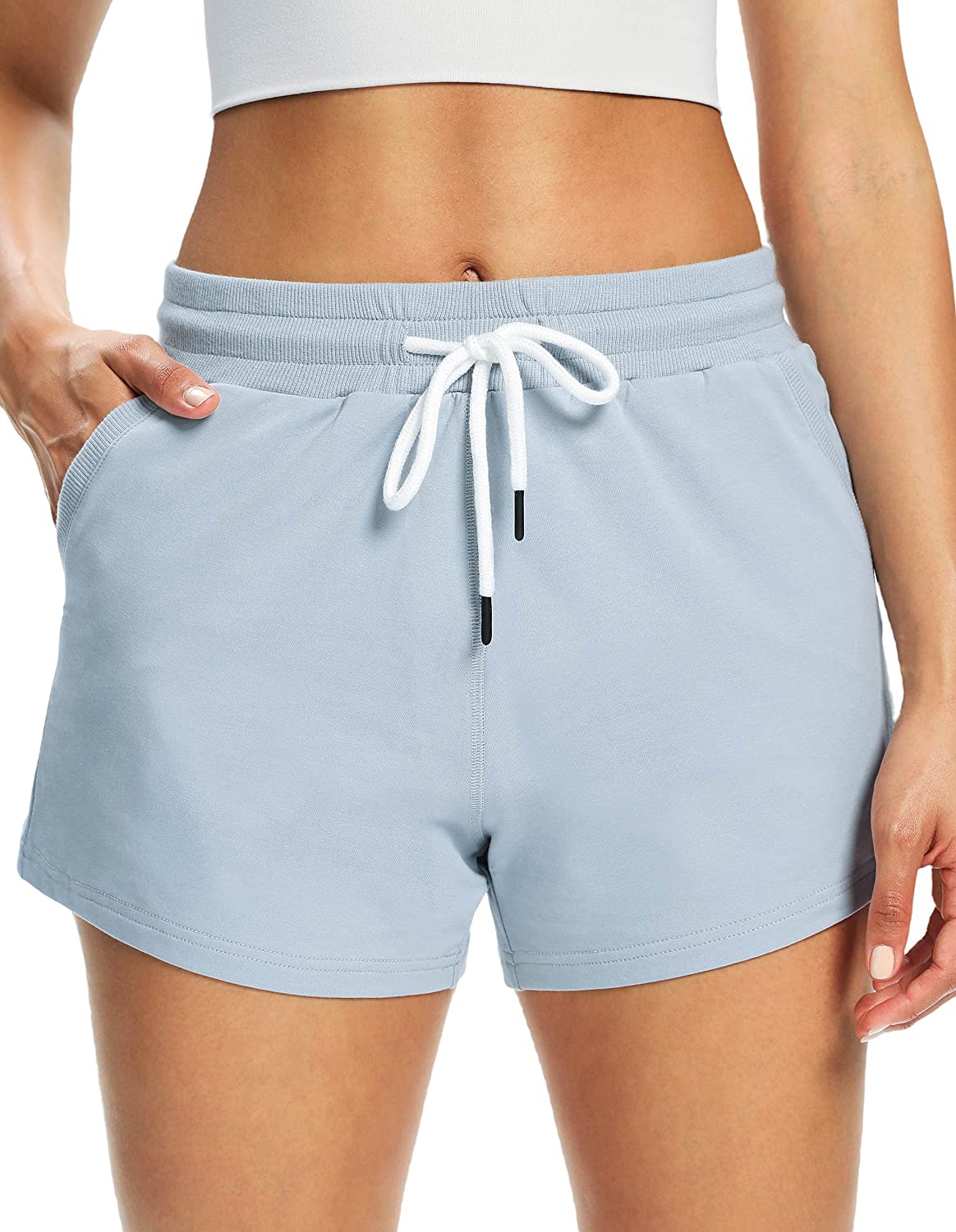 SPECIALMAGIC Sweat Shorts for Women Cotton Shorts with Pockets Running Sweatpants Lounge Sweat Joggers