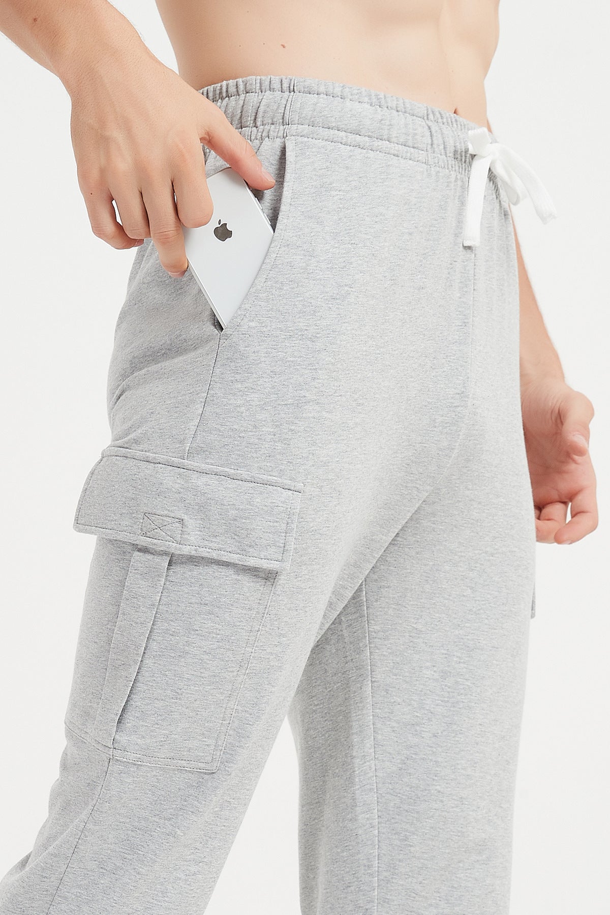 Men's Wide Leg Sweatpants with Cargo Pockets
