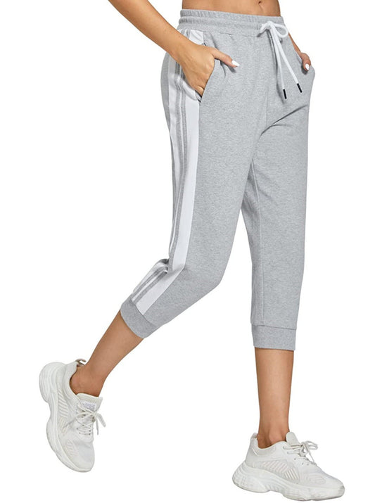 SPECIALMAGIC Capris for Women Capri Sweatpants Capri Joggers Casual Summer Pockets Cropped Pants Elastic Active