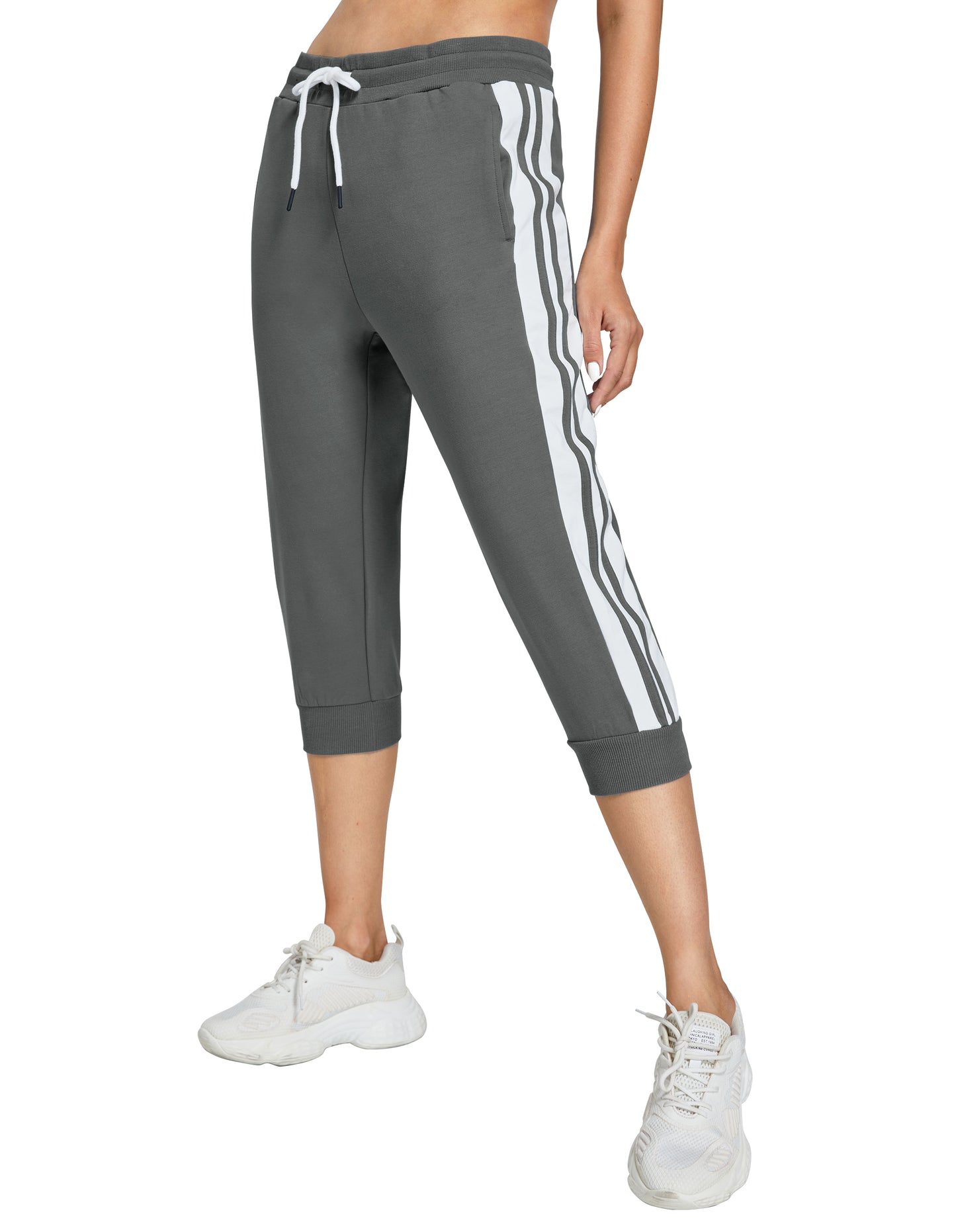 SPECIALMAGIC Capris for Women Capri Sweatpants Capri Joggers Casual Summer Pockets Cropped Pants Elastic Active