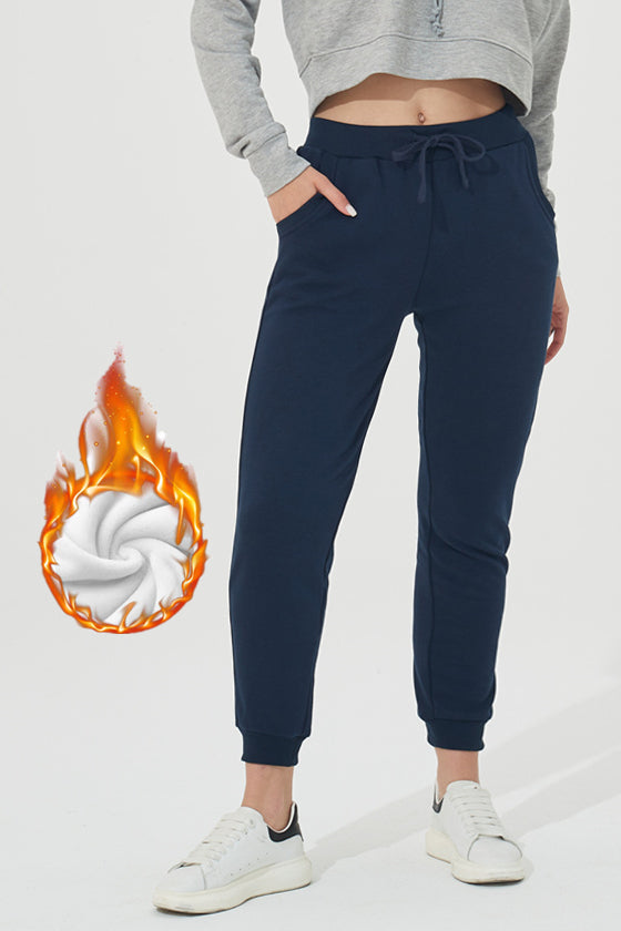 Warm Fleece Stretch Sweatpants with Pockets
