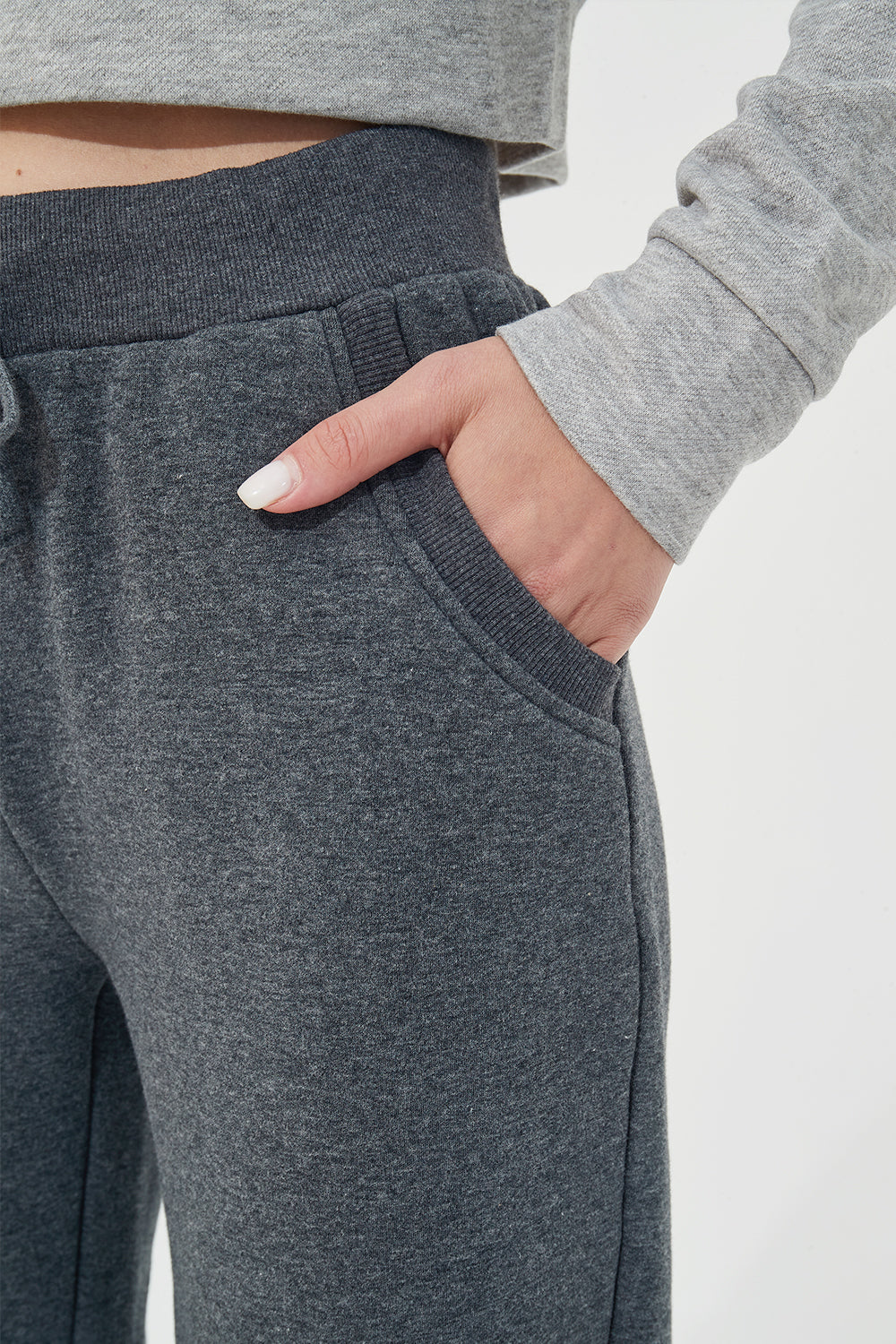 Warm Fleece Stretch Sweatpants with Pockets