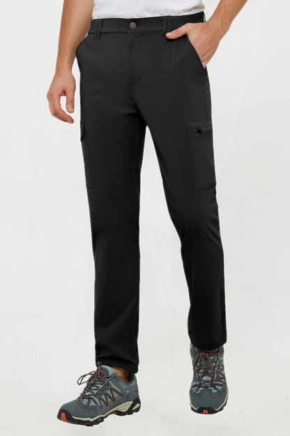 Men's Chino Nylon Work Pants Straight Fit with Pockets