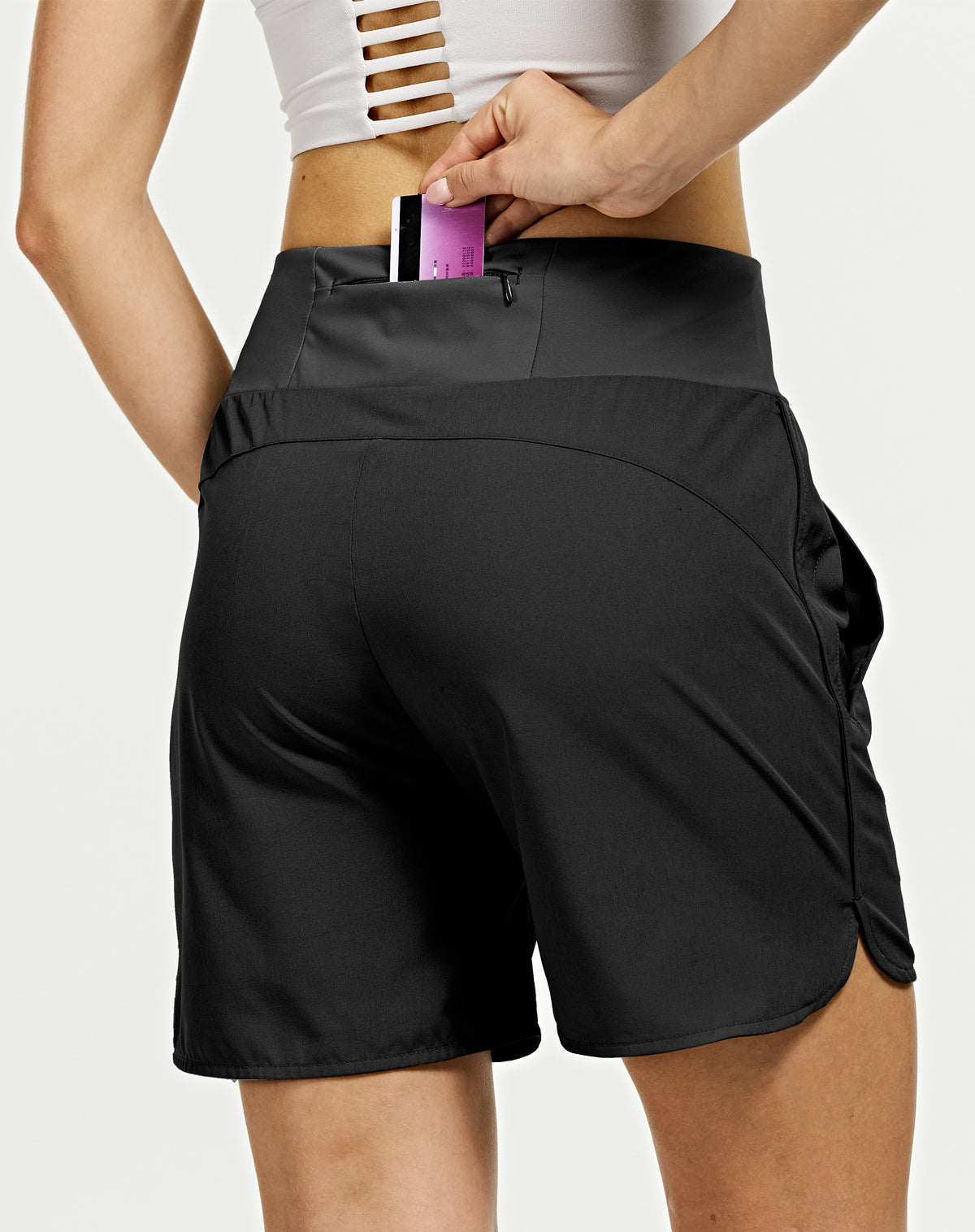 Women's Running Shorts High Waist Quick Dry Athletic UPF Shorts with Hidden Pockets 