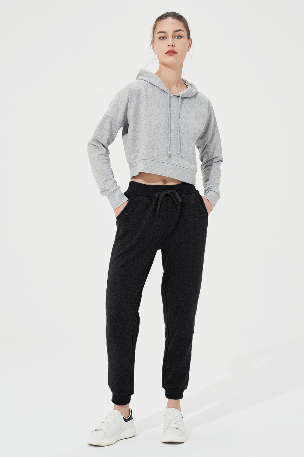 Warm Fleece Stretch Sweatpants with Pockets