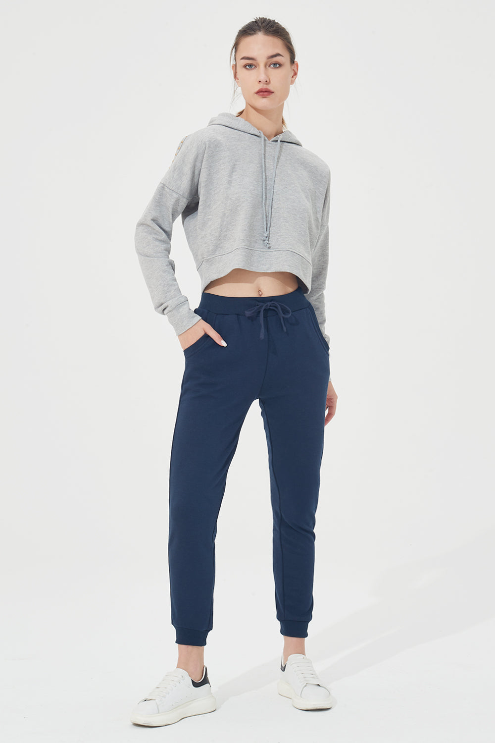 Warm Fleece Stretch Sweatpants with Pockets