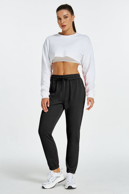 Women Track Jogger Sweatpants with Side & Hip Pockets