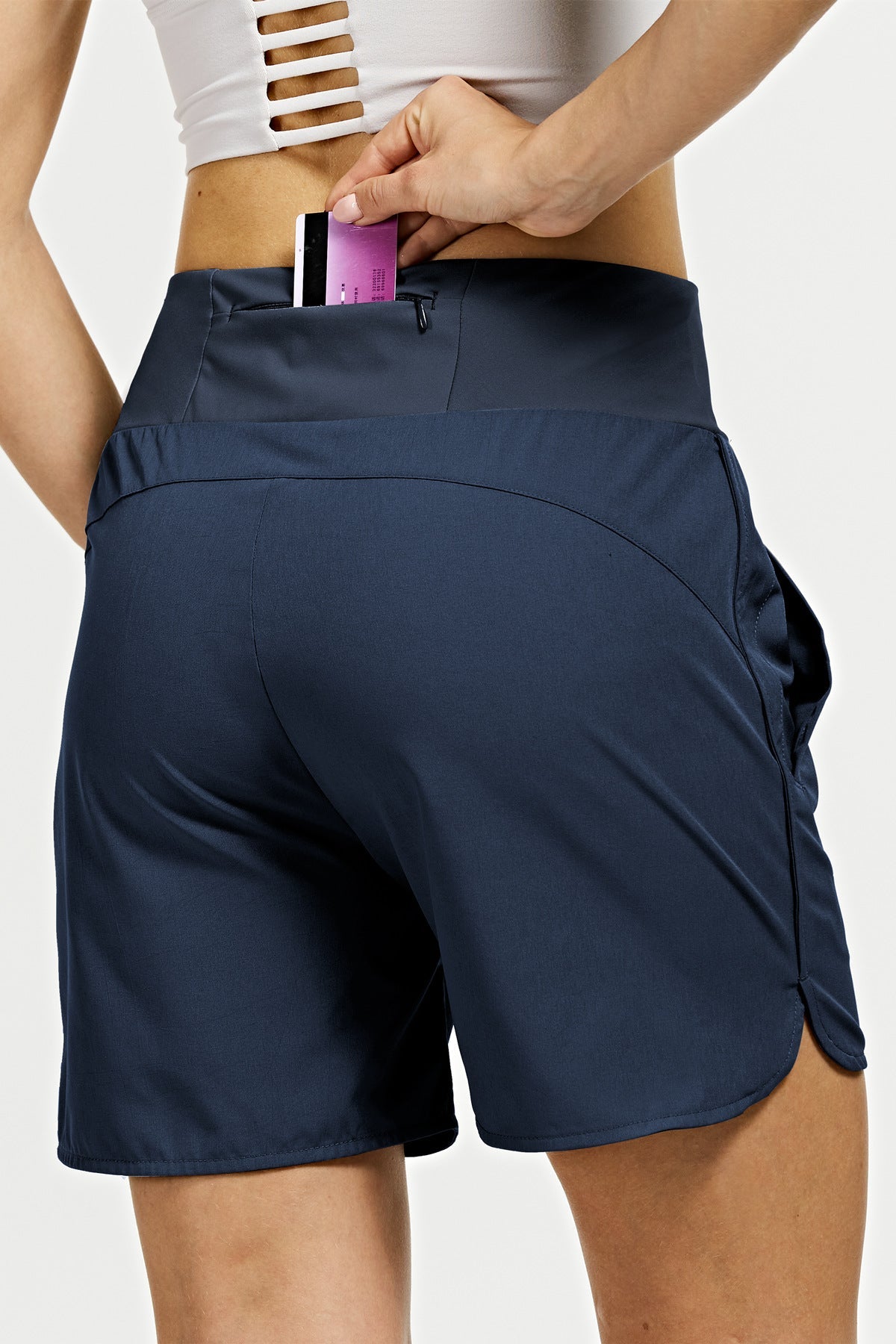 Women's Running Shorts High Waist Quick Dry Athletic UPF Shorts with Hidden Pockets 