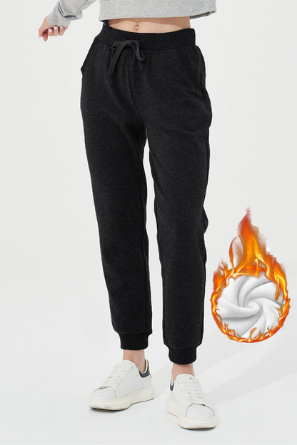 Warm Fleece Stretch Sweatpants with Pockets