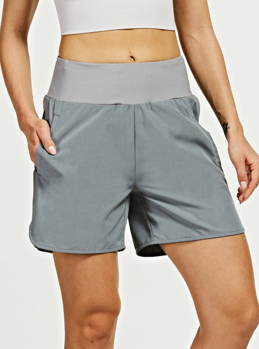 Women's Running Shorts High Waist Quick Dry Athletic UPF Shorts with Hidden Pockets 