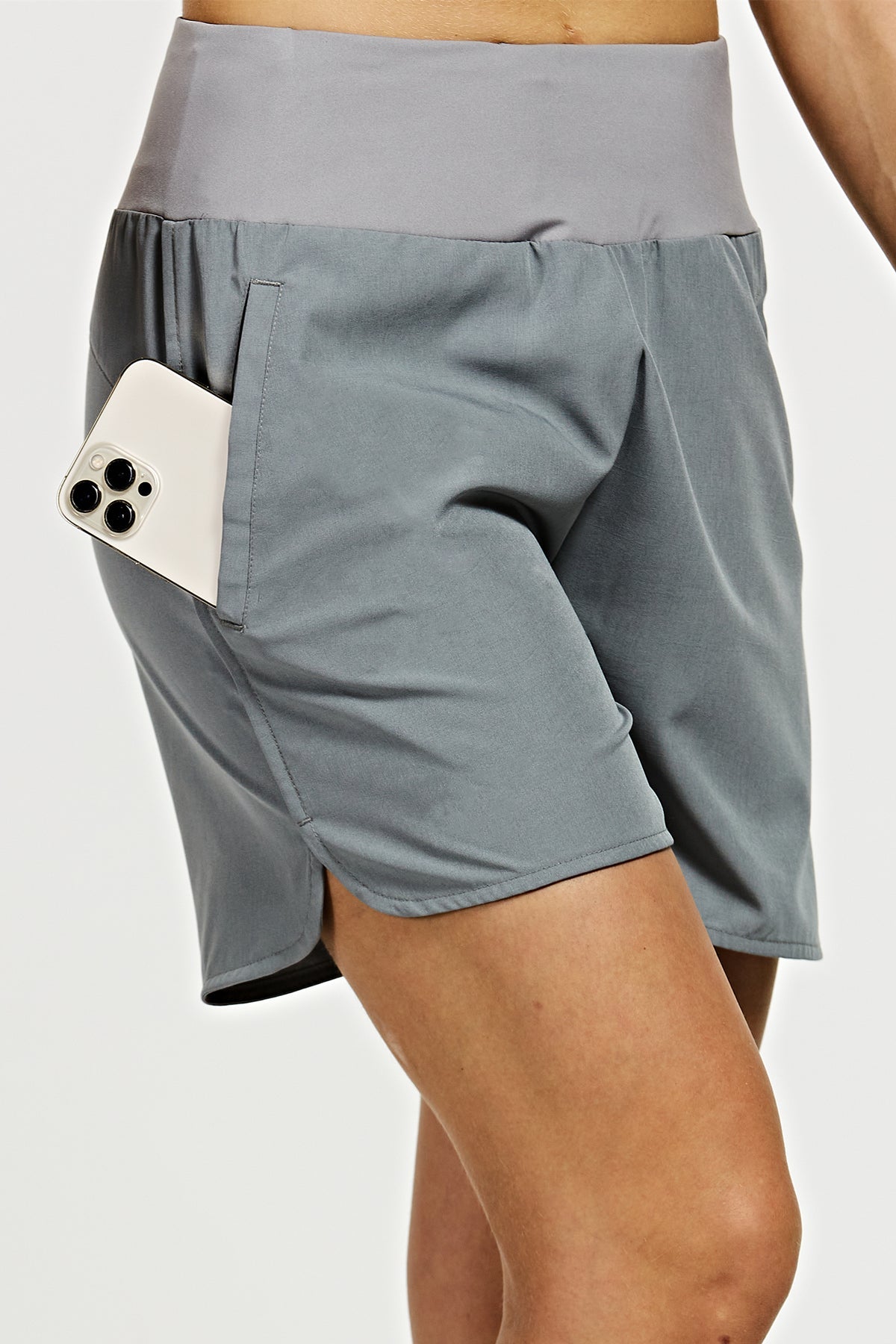 Women's Running Shorts High Waist Quick Dry Athletic UPF Shorts with Hidden Pockets 