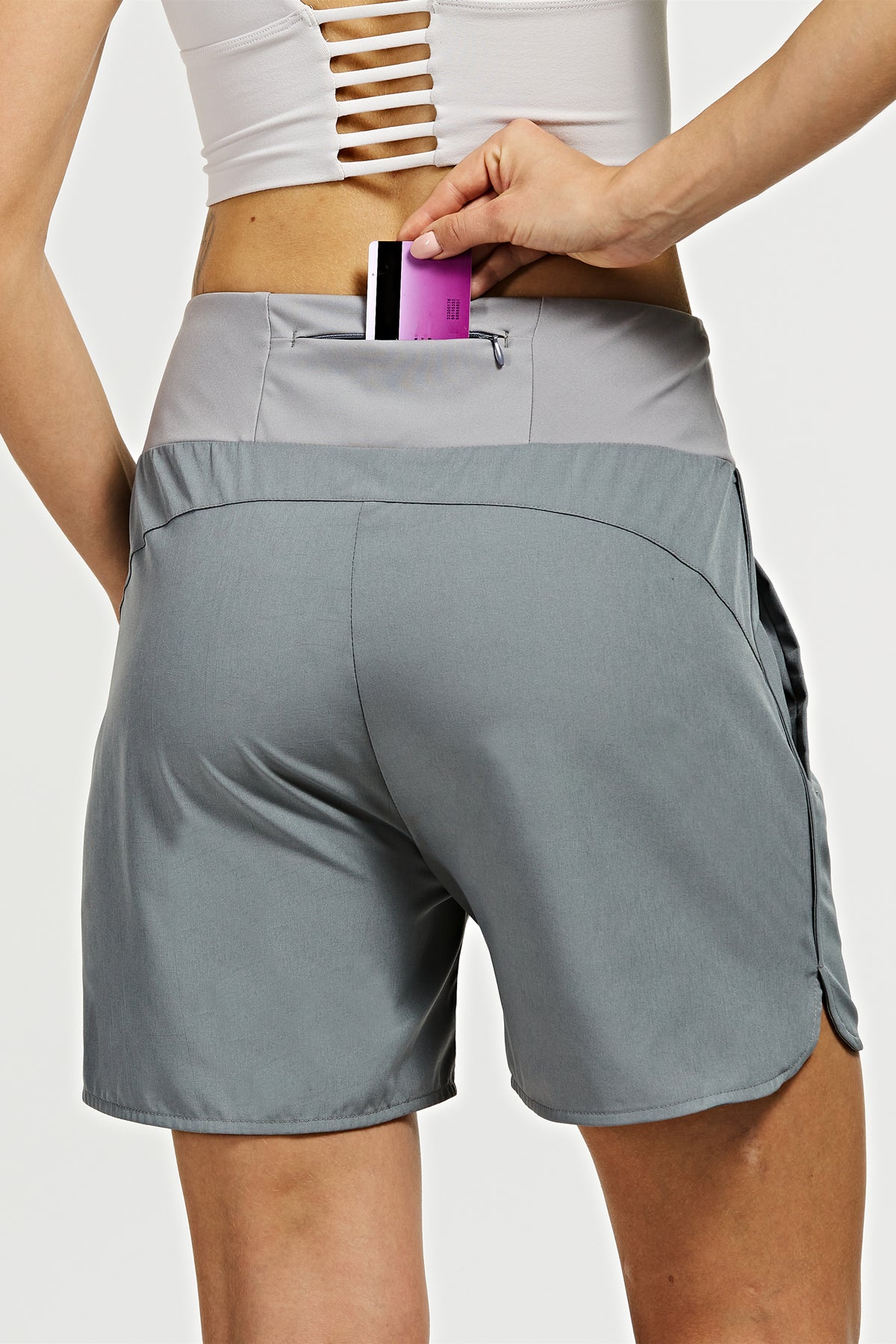 Women's Running Shorts High Waist Quick Dry Athletic UPF Shorts with Hidden Pockets 