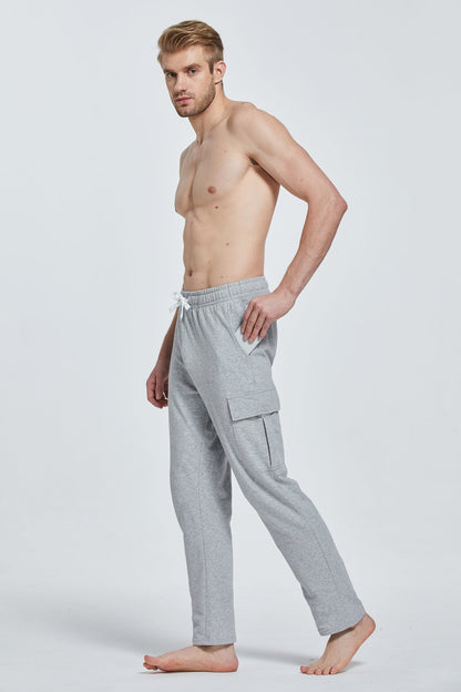 Men's Wide Leg Sweatpants with Cargo Pockets
