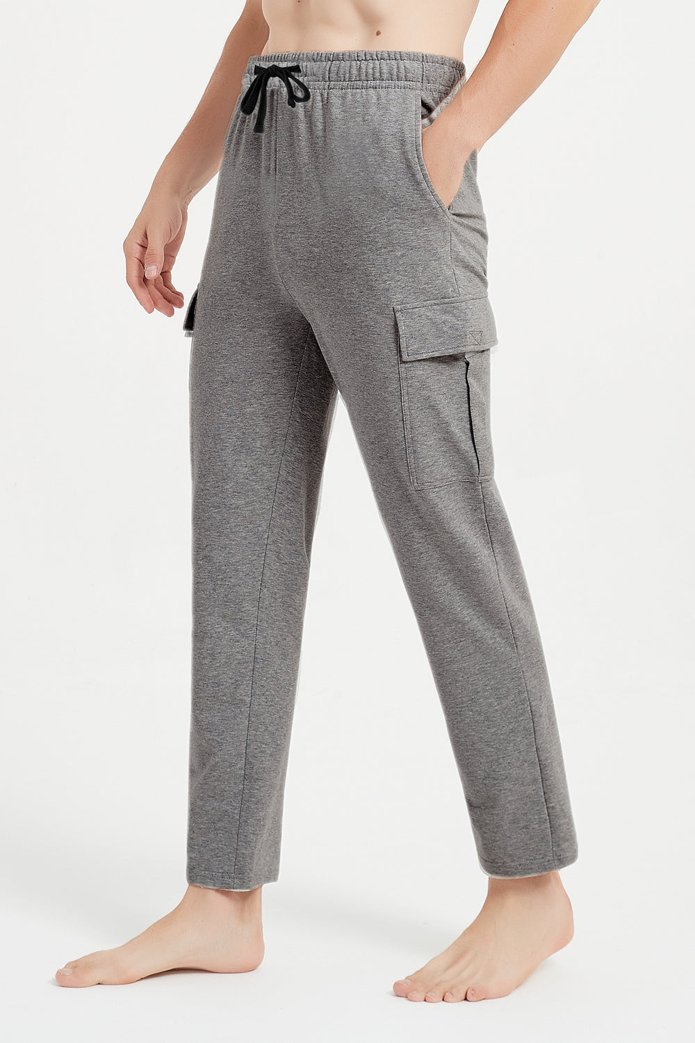 Men's Wide Leg Sweatpants with Cargo Pockets