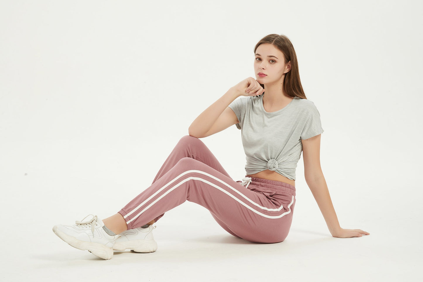 Women's Sweatpants High-Rise Lace Up Joggers