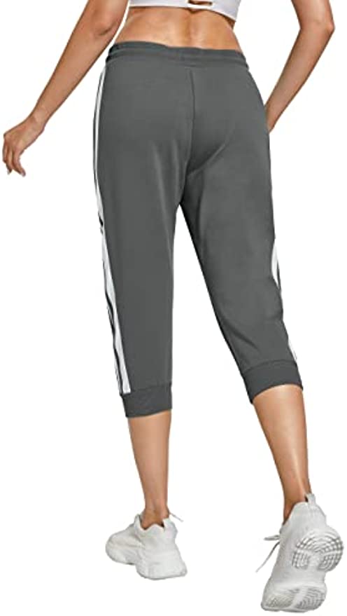 SPECIALMAGIC Capris for Women Capri Sweatpants Capri Joggers Casual Summer Pockets Cropped Pants Elastic Active
