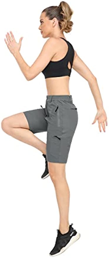 SPECIALMAGIC Women's Hiking Cargo Shorts Lightweight Quick Dry Water Resistant Golf Camping Travel with Pockets