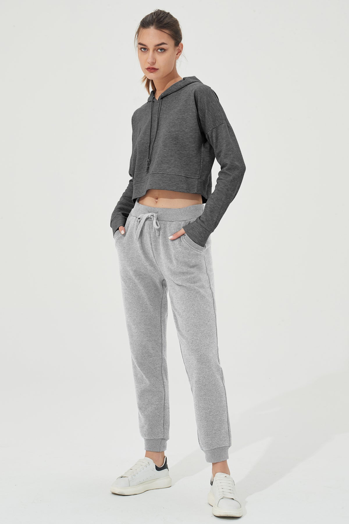 Warm Fleece Stretch Sweatpants with Pockets