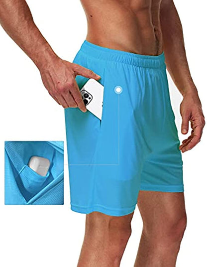 SPECIALMAGIC Mens Running Shorts with Liner 5 Inch Neon Athletic Shorts Quick Dry Workout Basketball Shorts with Pockets