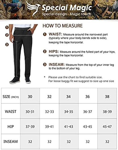 SPECIALMAGIC Stretch Golf Pants Men Slim Fit Dress Waterproof Business Casual Quick Drying Work Pants with Pockets
