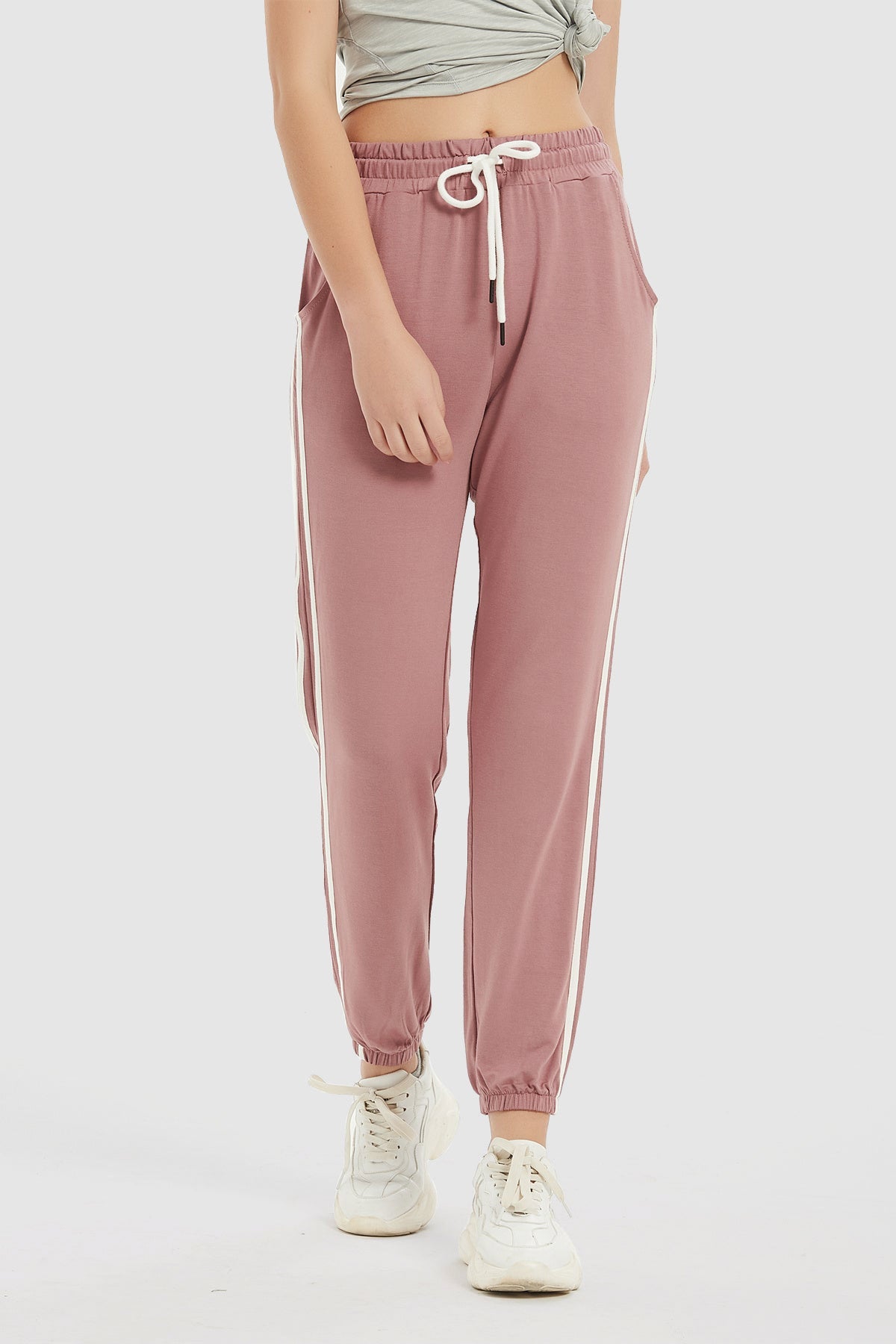 Women's Sweatpants High-Rise Lace Up Joggers